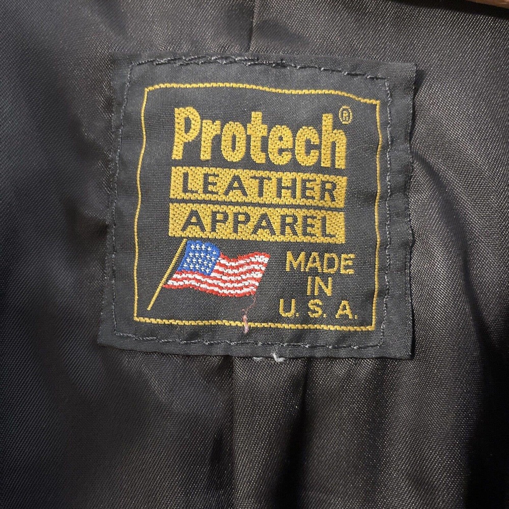 Protech Womens Leather Apparel Black Motorcycle Jacket Size S/M - Picture 7 of 12
